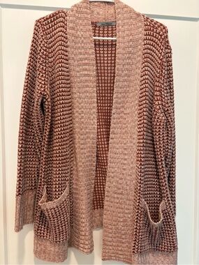 jason maxwell Rose Brown Open-Front Knit Cardigan